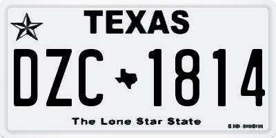 TX license plate DZC1814