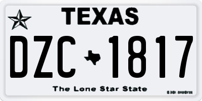 TX license plate DZC1817