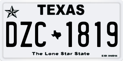 TX license plate DZC1819