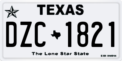 TX license plate DZC1821