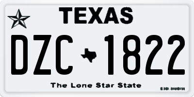 TX license plate DZC1822