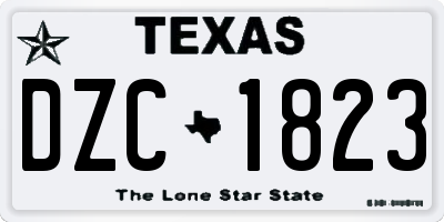 TX license plate DZC1823