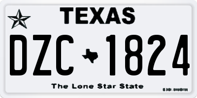 TX license plate DZC1824