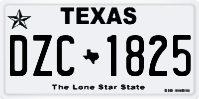 TX license plate DZC1825