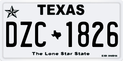 TX license plate DZC1826