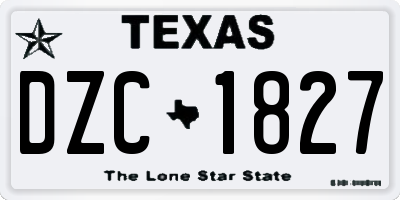 TX license plate DZC1827