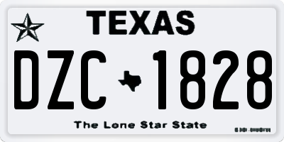 TX license plate DZC1828