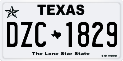 TX license plate DZC1829