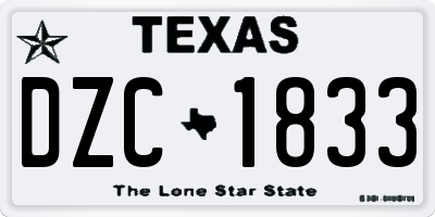TX license plate DZC1833