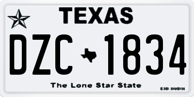 TX license plate DZC1834