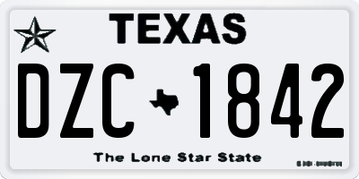 TX license plate DZC1842