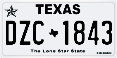 TX license plate DZC1843