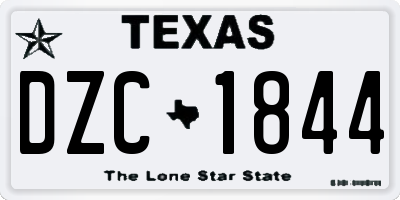 TX license plate DZC1844
