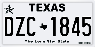 TX license plate DZC1845