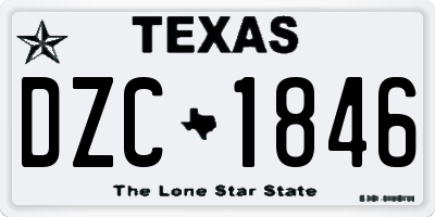TX license plate DZC1846