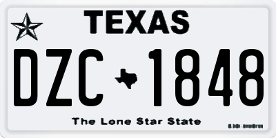 TX license plate DZC1848