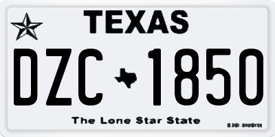 TX license plate DZC1850