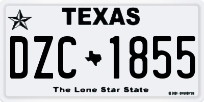 TX license plate DZC1855