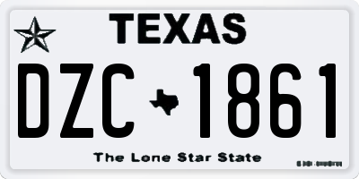 TX license plate DZC1861