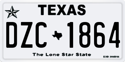 TX license plate DZC1864