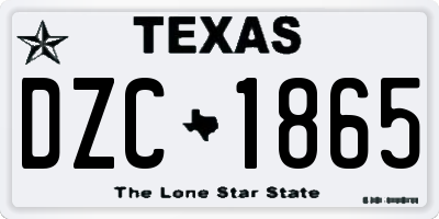 TX license plate DZC1865