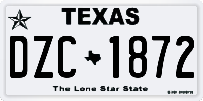 TX license plate DZC1872