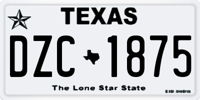 TX license plate DZC1875