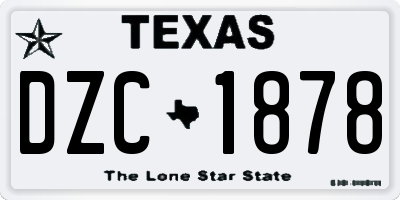 TX license plate DZC1878