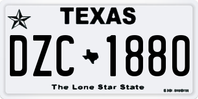 TX license plate DZC1880