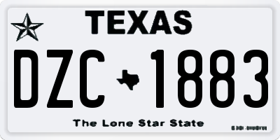 TX license plate DZC1883