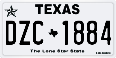 TX license plate DZC1884