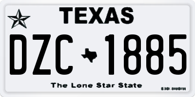 TX license plate DZC1885