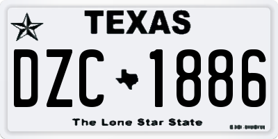TX license plate DZC1886