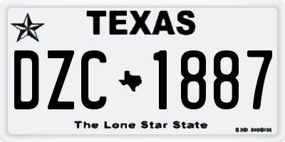 TX license plate DZC1887