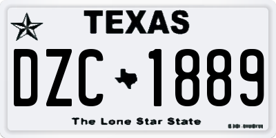 TX license plate DZC1889