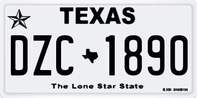 TX license plate DZC1890