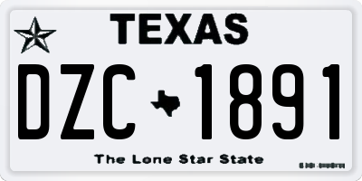 TX license plate DZC1891