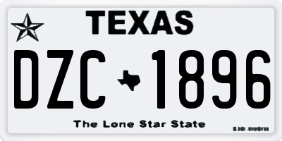 TX license plate DZC1896