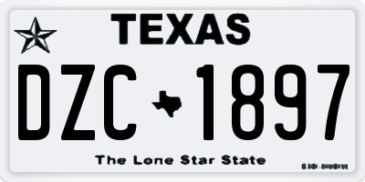 TX license plate DZC1897