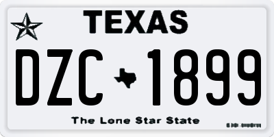 TX license plate DZC1899
