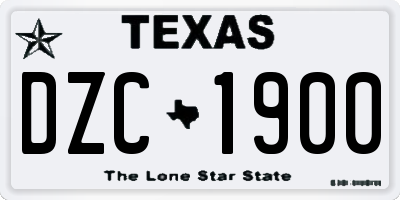 TX license plate DZC1900