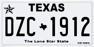 TX license plate DZC1912