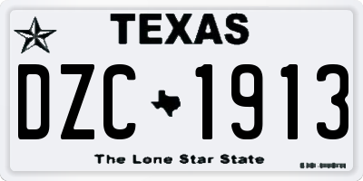 TX license plate DZC1913
