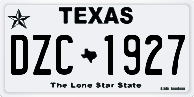 TX license plate DZC1927