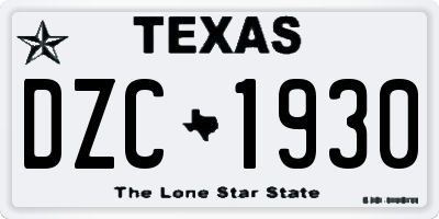 TX license plate DZC1930