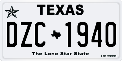 TX license plate DZC1940
