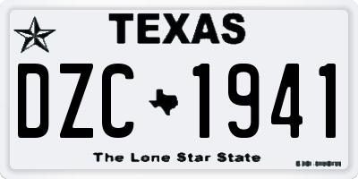 TX license plate DZC1941