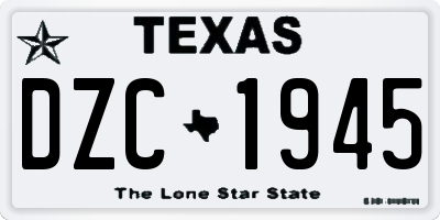 TX license plate DZC1945