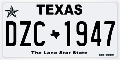 TX license plate DZC1947