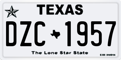 TX license plate DZC1957